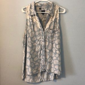 Guess paisley Jean and lace tank